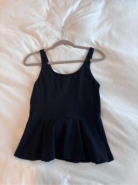 Express Black Peplum Cami with Zipper Detail